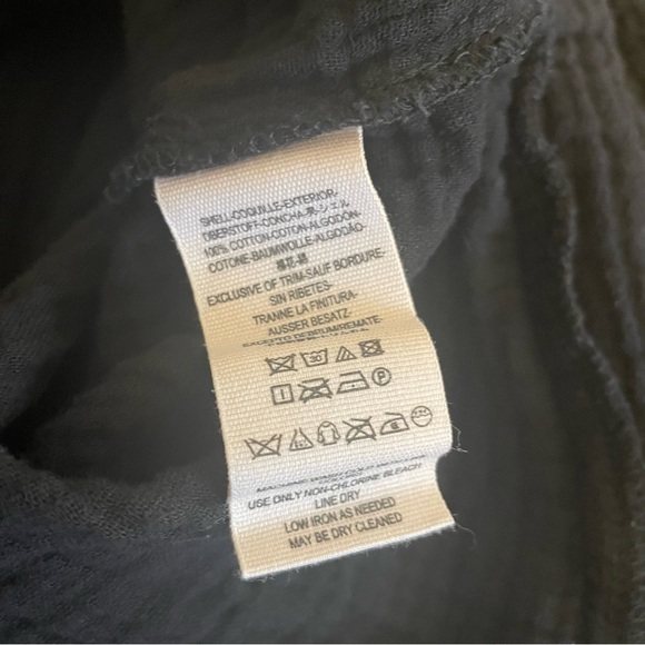 Free People Sunstreaks Tie Front Black Gauzy Long‎ Sleeves XS - Picture 7 of 7